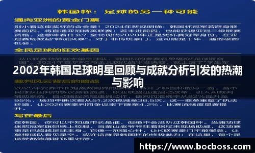 2002年韩国足球明星回顾与成就分析引发的热潮与影响